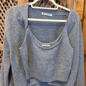 Reformation Heather Gray Scoop Neck Sweater